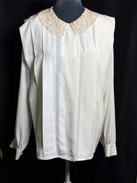 La Chine Classic Tops - La Chine Classic by Galinda Wang Vintage Lace Collar Blouse Size 12